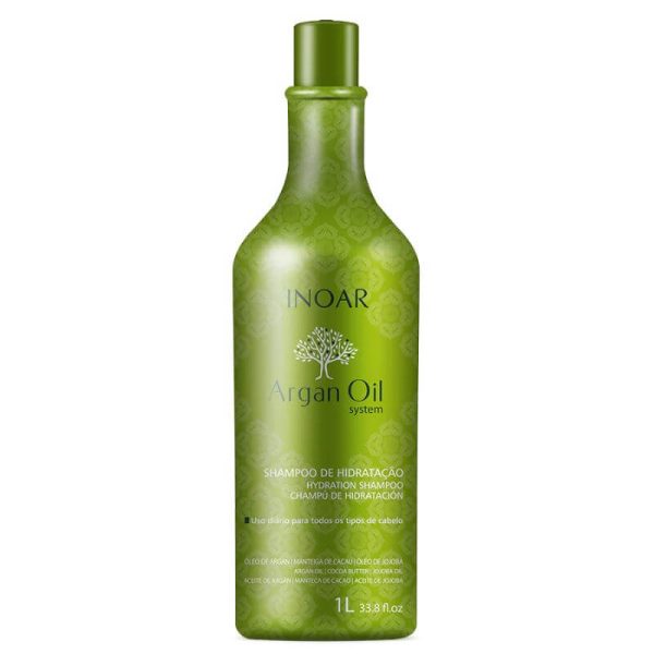 INOAR Argan Oil Shampoo - intensyviai drėkinantis šampūnas su argano aliejumi 1000 ml