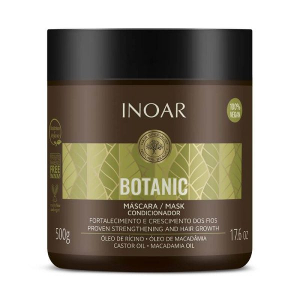 INOAR Botanic Mask - plaukus stiprinanti kaukė su ricinos aliejumi 500 g
