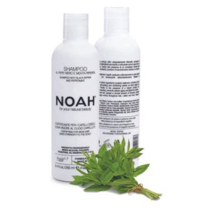 NOAH Shampoo with Black Peper and Pepermint šampūnas silpniems, slenkantiems plaukams, 250 ml