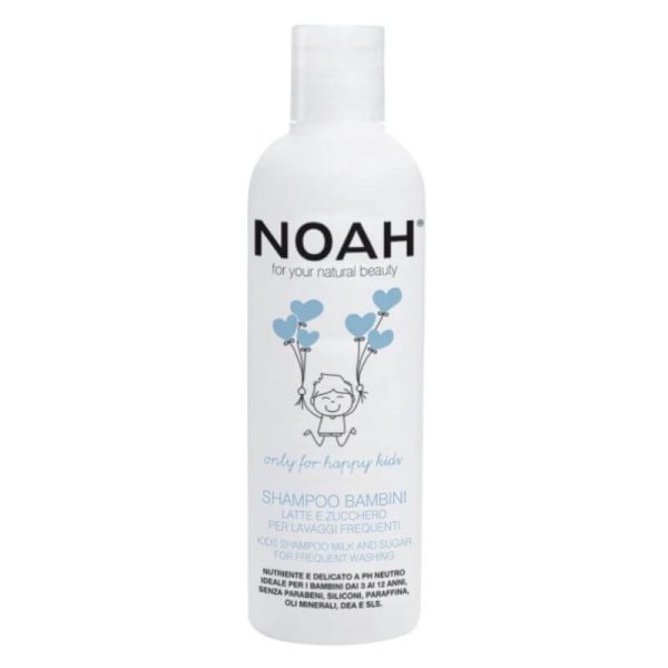 NOAH Kids Shampoo Milk and Sugar For Frequent Washing vaikiškas maitinamasis šampūnas, 250 ml