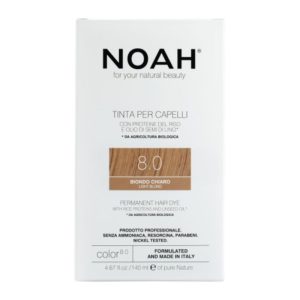 NOAH Permanent Hair Dye 8.0 Light Blond ilgalaikiai plaukų dažai, 140 ml