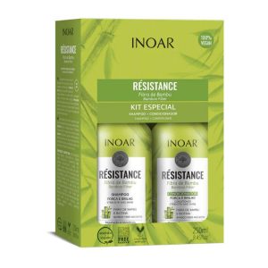 INOAR Resistance Fibra de Bambu Duo Kit - plaukus stiprinantis priemonių rinkinys 2x250 ml